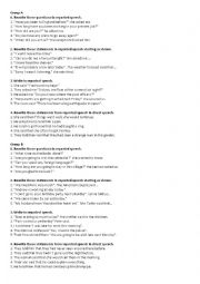 English Worksheet: Reported speech test