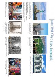 English Worksheet: New York a few landmarks