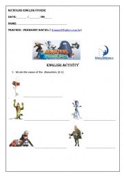 English Worksheet: Monster vs Aliens