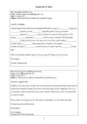 English Worksheet: E-Mails for IT Media and Simple Past