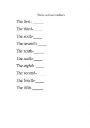 ordinal numbers