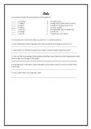 English Worksheet: The Enormouse Pearl Heist Chapter 13-15