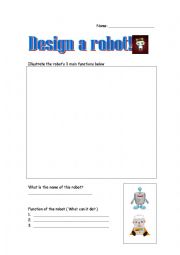 English Worksheet: Design a Robot!