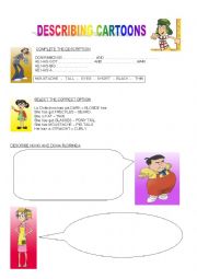 English Worksheet: DESCRIBING CARTOONS