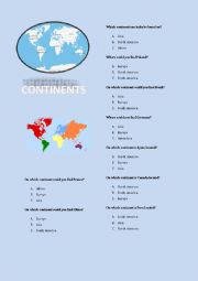 Continents - quiz