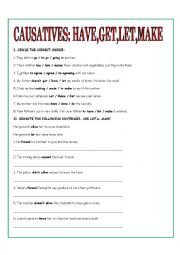 English Worksheet: CAUSATIVES