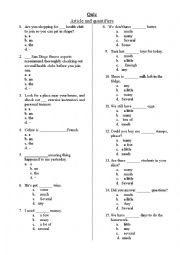 English Worksheet: quizz quantifiers question tag