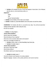 English Worksheet: HOLES