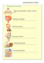 English Worksheet: possessive case