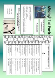 English Worksheet: Midnight in Paris