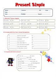 English Worksheet: Present Simple