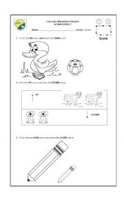 English Worksheet: Big - small - up - down and long -short 