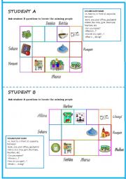 English Worksheet: Places information exchange -Speaking Activity