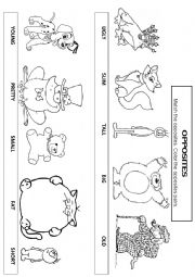 English Worksheet: Opposites