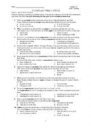 English Worksheet: School Vocabulary Words