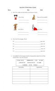 English Worksheet: quiz
