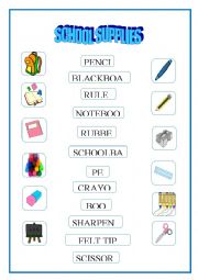 English Worksheet: School supplies