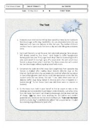 English Worksheet: END-OF-TERM 3 TEST   FIRST YEAR