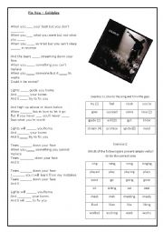 English Worksheet: Verbs Activity with Coldplay