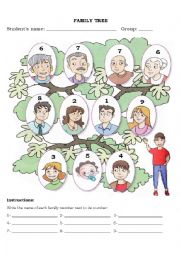 English Worksheet: Family tree