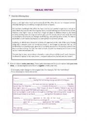 English Worksheet: Story Writing (Parallel writing)