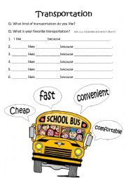 English Worksheet: Transportation