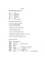 English Worksheet: Can or Cant