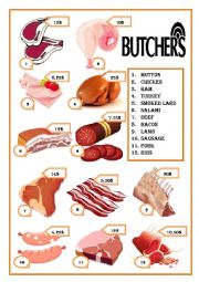 English Worksheet: Butcher�s
