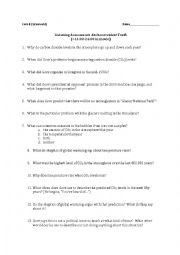 English Worksheet: An Inconvenient Truth--comprehension assessment