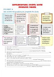 English Worksheet: Interesting facts with Passive voice --Information exchange--