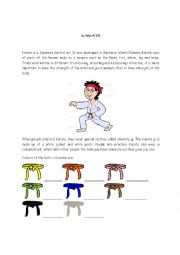 English Worksheet: KARATE