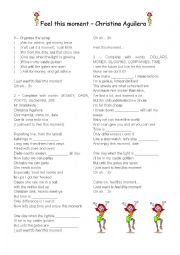 English Worksheet: Feel this moment - Christina Aguilera