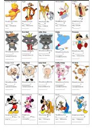 English Worksheet: would like to - cartoon game (part1)