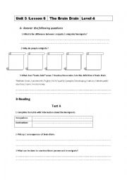 English Worksheet: unit3 lesson 6