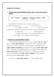 English Worksheet: test about simple past with vocab related to minor ailments