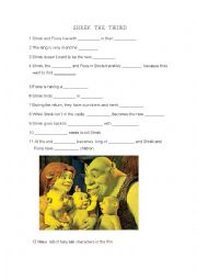 English Worksheet: Shrek the Third