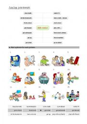 English Worksheet: Daily routines - vocabulary