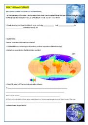 English Worksheet: Weather and climate