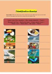 English Worksheet: Costa Rican Tourist Atractions 