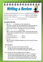 English Worksheet: Writing a Review