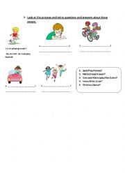 English Worksheet: present continuous interrogative