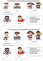 English Worksheet: present continuous interrogative form