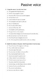 English Worksheet: Passive Voice