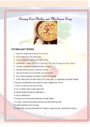 English Worksheet: ESL Cooking: Creamy Corn & Mushroom Soup