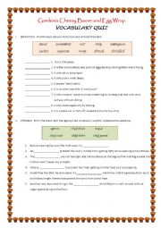 English Worksheet: ESL Cooking: Gardenia Cheesy Bacon and Egg Wrap