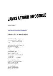 English Worksheet: LISTENING ACTIVITY IMPOSSIBLE (JAMES ARTHUR)