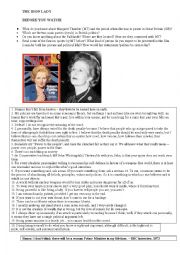 English Worksheet: The Iron Lady