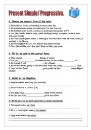 English Worksheet: present simple or present progressive? (stative verbs)