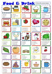 English Worksheet: Food & Drink *** multiple choice ***