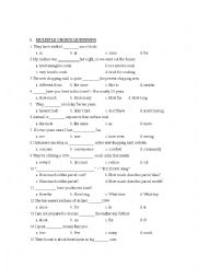 English Worksheet:  PRACTICE MULTIPLE CHOICE